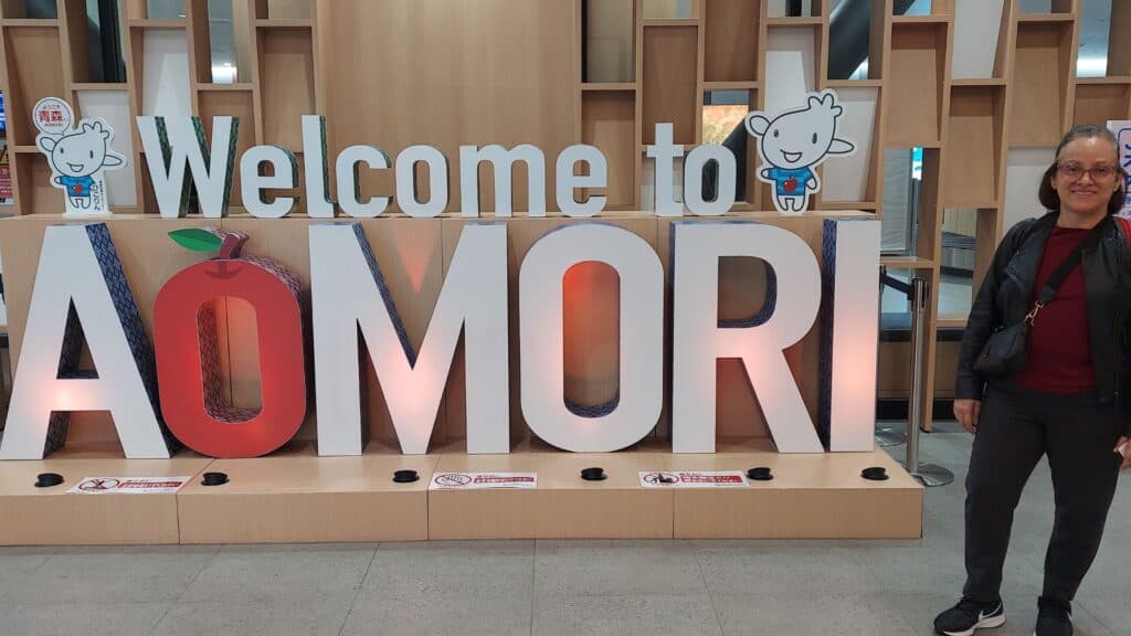 Aomori Airport Welcome sign